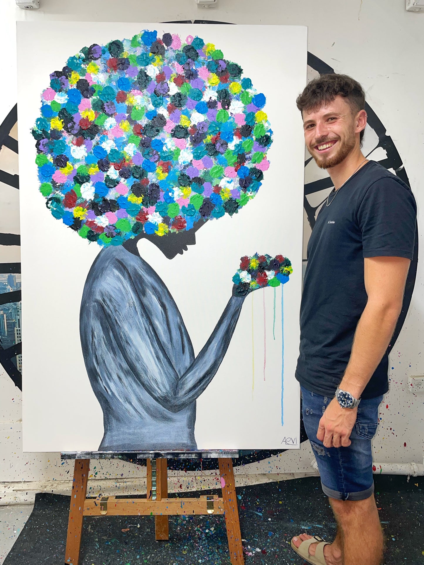 Limited Edition Print - Flowers in the hair - Albert Levi Art