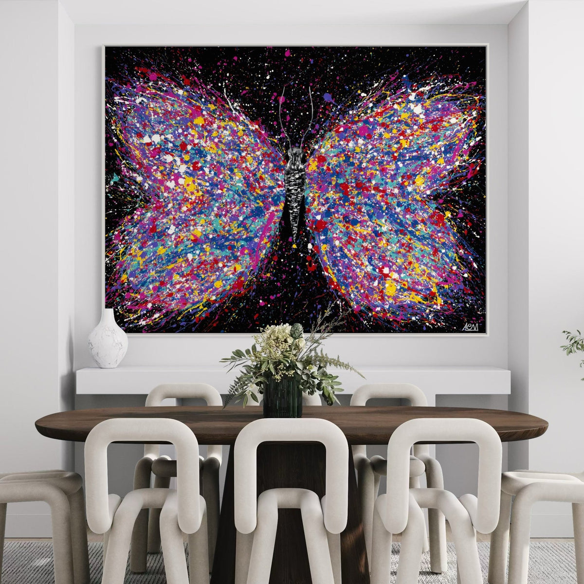 Colorful Canvas: "Colorful Butterfly Canvas Art “ 12" x 16" Stretched Matte Print for Home Decor" by Albert Levi Art