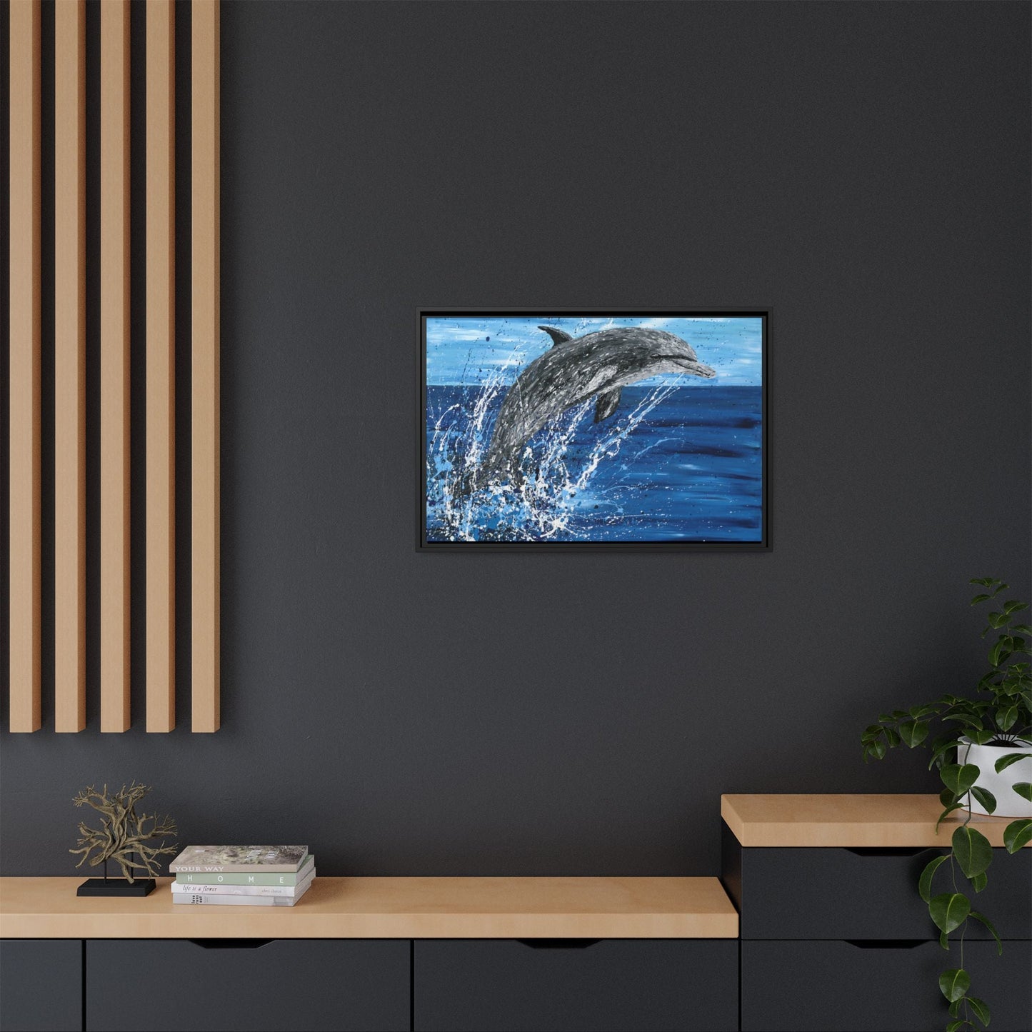 Colorful Canvas: "Copy of Vibrant Blue Tree Canvas Art, Framed Wall Decor for Home, Nature - Inspired Gift, Modern Art, Living Room Artwork, Unique Housewarming" by Albert Levi Art