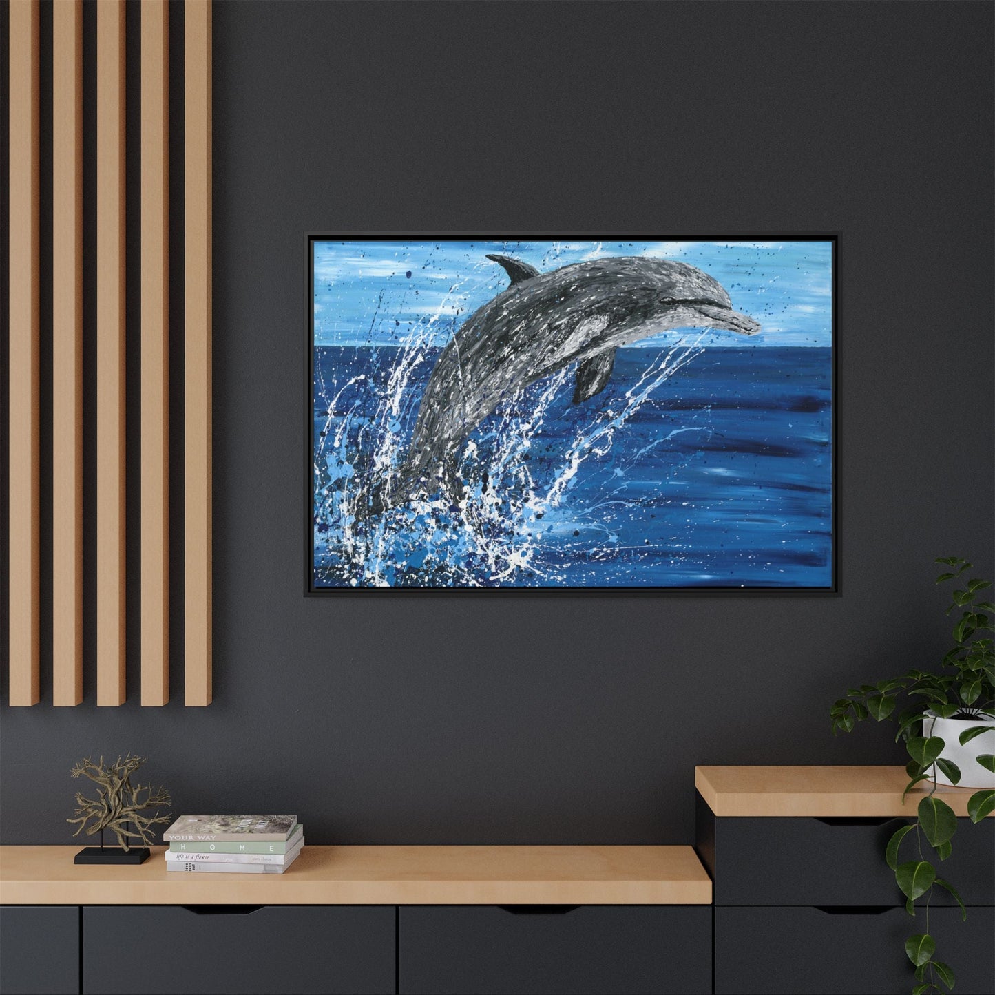 Colorful Canvas: "Copy of Vibrant Blue Tree Canvas Art, Framed Wall Decor for Home, Nature - Inspired Gift, Modern Art, Living Room Artwork, Unique Housewarming" by Albert Levi Art