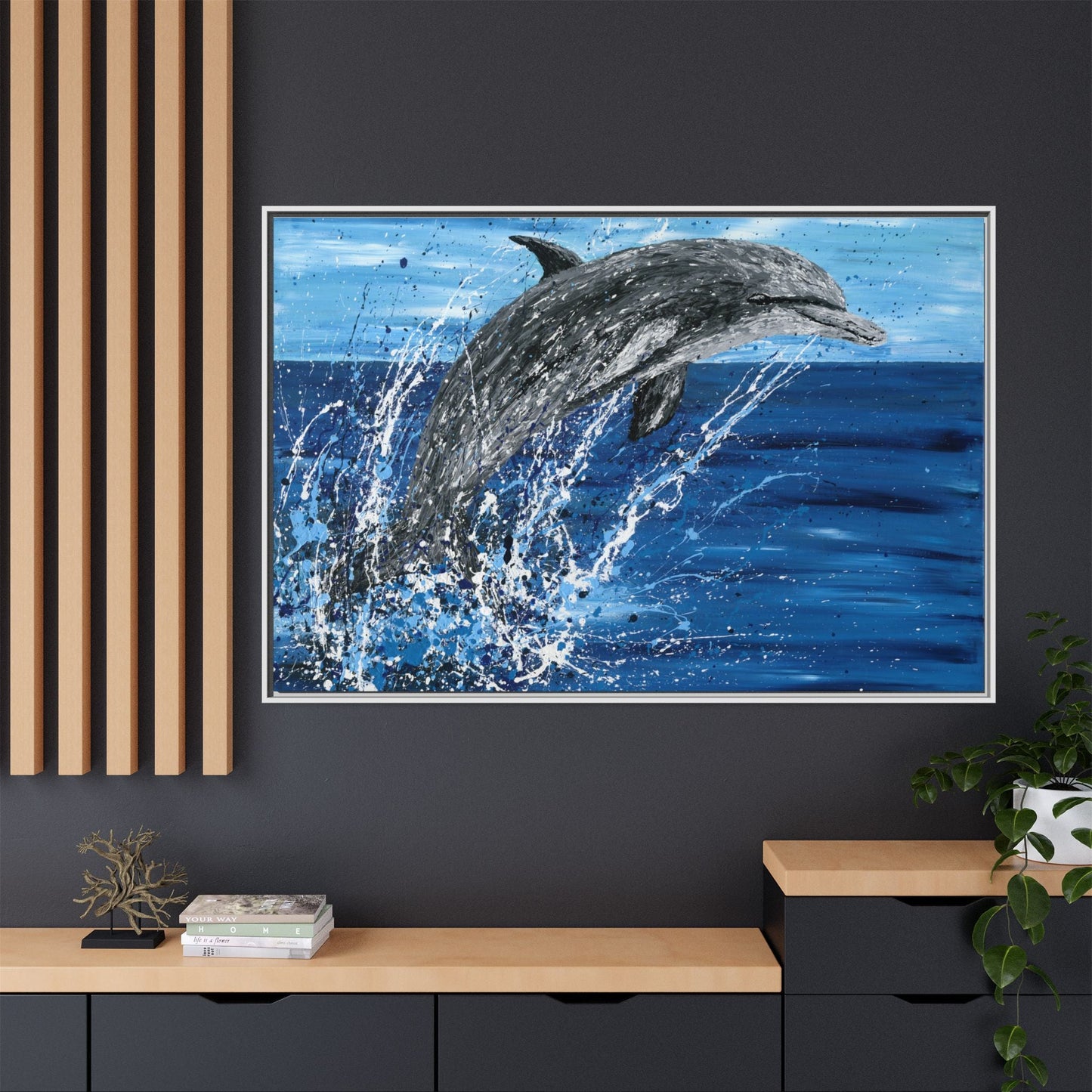 Colorful Canvas: "Copy of Vibrant Blue Tree Canvas Art, Framed Wall Decor for Home, Nature - Inspired Gift, Modern Art, Living Room Artwork, Unique Housewarming" by Albert Levi Art