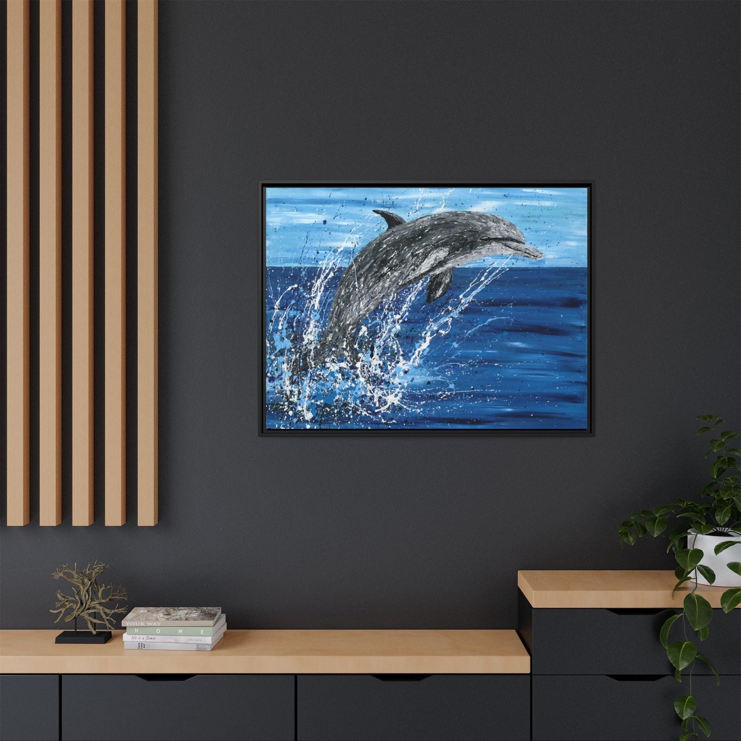 Colorful Canvas: "Copy of Vibrant Blue Tree Canvas Art, Framed Wall Decor for Home, Nature - Inspired Gift, Modern Art, Living Room Artwork, Unique Housewarming" by Albert Levi Art