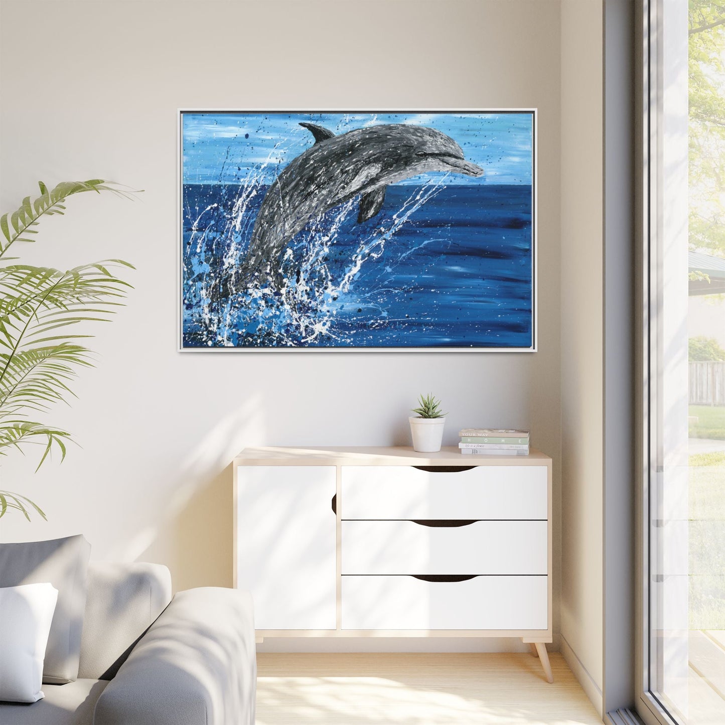 Colorful Canvas: "Copy of Vibrant Blue Tree Canvas Art, Framed Wall Decor for Home, Nature - Inspired Gift, Modern Art, Living Room Artwork, Unique Housewarming" by Albert Levi Art