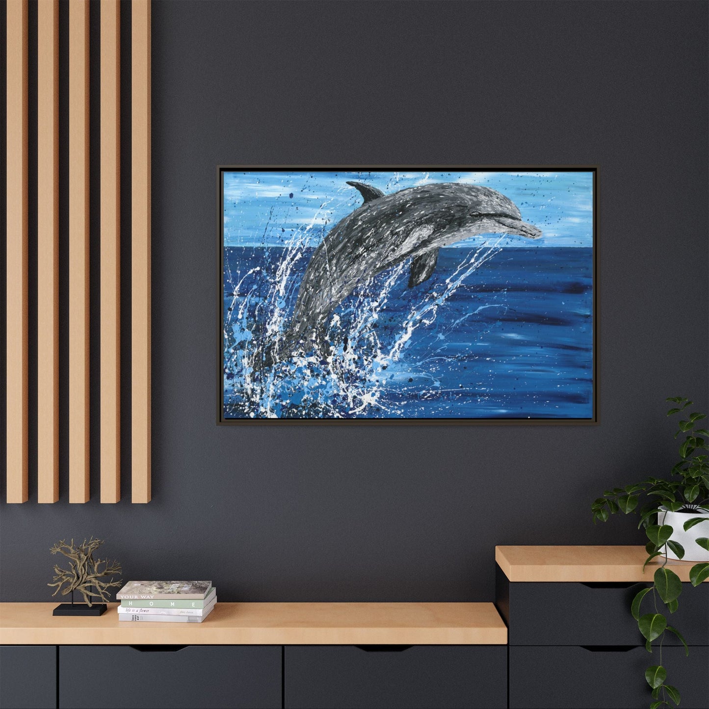 Colorful Canvas: "Copy of Vibrant Blue Tree Canvas Art, Framed Wall Decor for Home, Nature - Inspired Gift, Modern Art, Living Room Artwork, Unique Housewarming" by Albert Levi Art