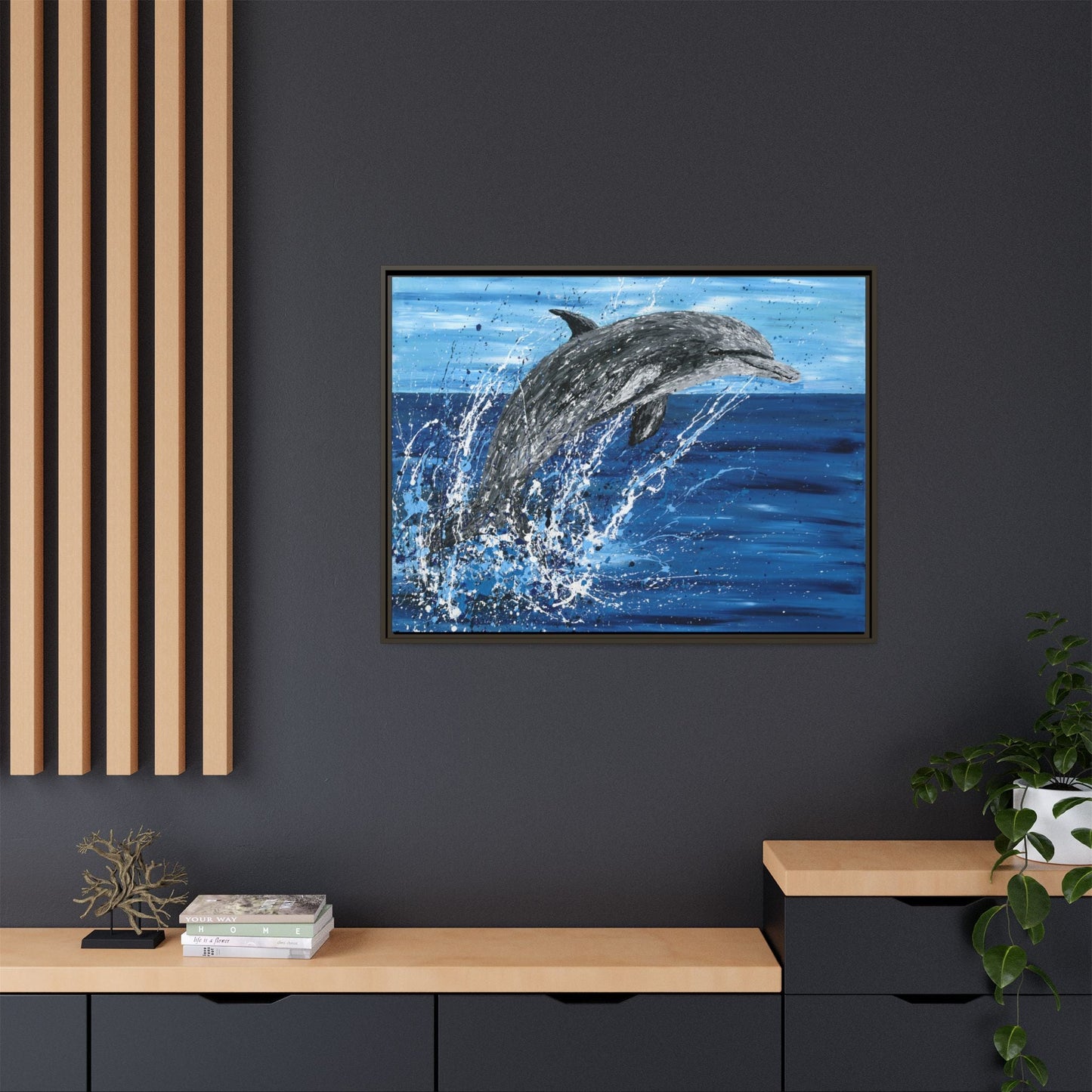 Colorful Canvas: "Copy of Vibrant Blue Tree Canvas Art, Framed Wall Decor for Home, Nature - Inspired Gift, Modern Art, Living Room Artwork, Unique Housewarming" by Albert Levi Art