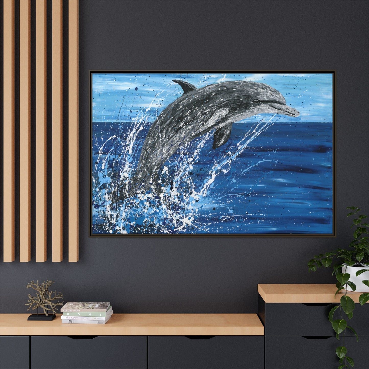 Colorful Canvas: "Copy of Vibrant Blue Tree Canvas Art, Framed Wall Decor for Home, Nature - Inspired Gift, Modern Art, Living Room Artwork, Unique Housewarming" by Albert Levi Art