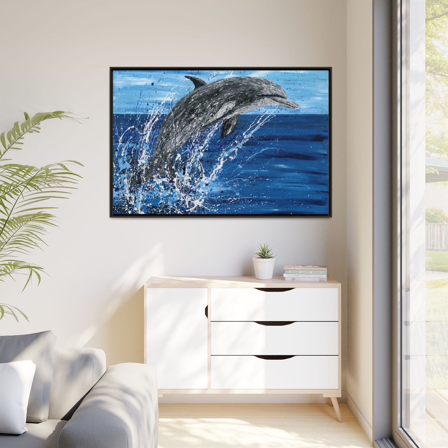 Colorful Canvas: "Copy of Vibrant Blue Tree Canvas Art, Framed Wall Decor for Home, Nature - Inspired Gift, Modern Art, Living Room Artwork, Unique Housewarming" by Albert Levi Art