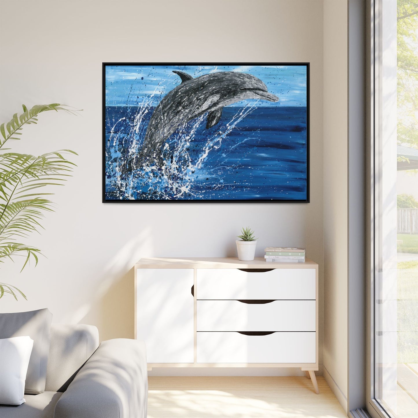 Colorful Canvas: "Copy of Vibrant Blue Tree Canvas Art, Framed Wall Decor for Home, Nature - Inspired Gift, Modern Art, Living Room Artwork, Unique Housewarming" by Albert Levi Art