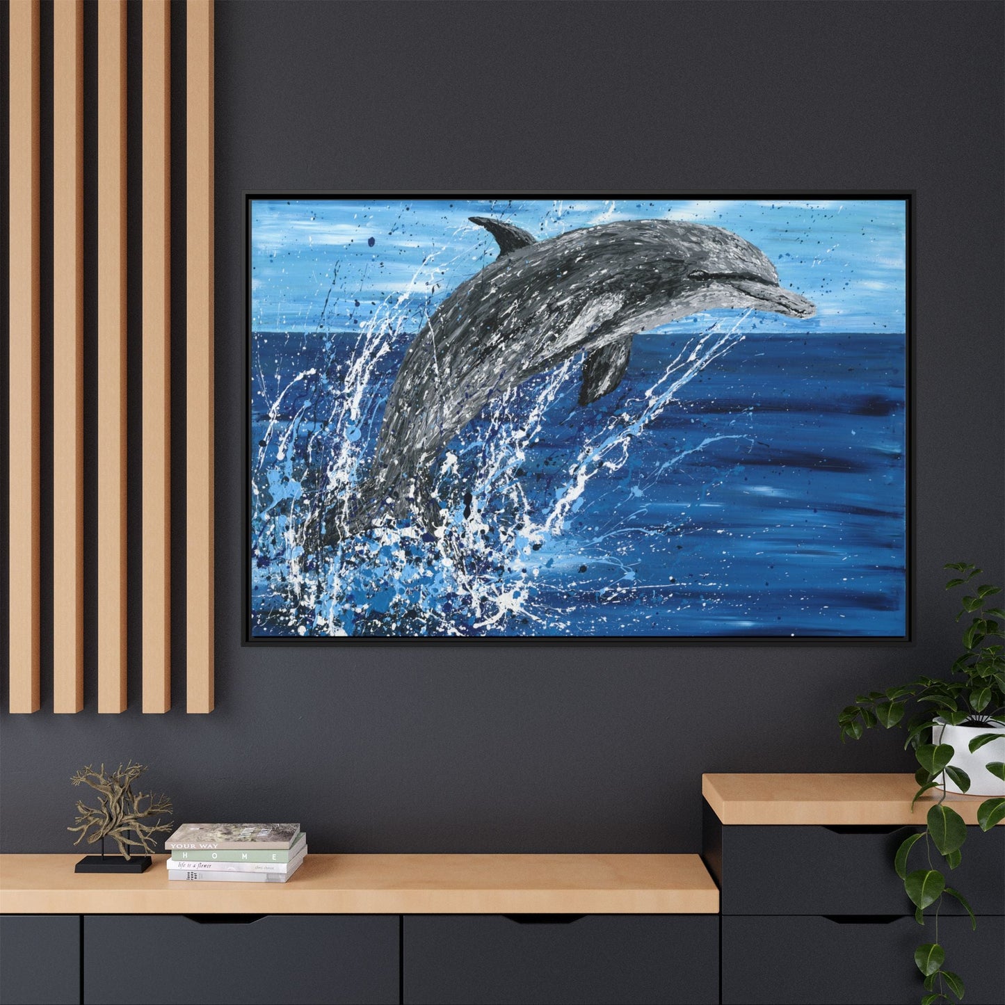 Colorful Canvas: "Copy of Vibrant Blue Tree Canvas Art, Framed Wall Decor for Home, Nature - Inspired Gift, Modern Art, Living Room Artwork, Unique Housewarming" by Albert Levi Art