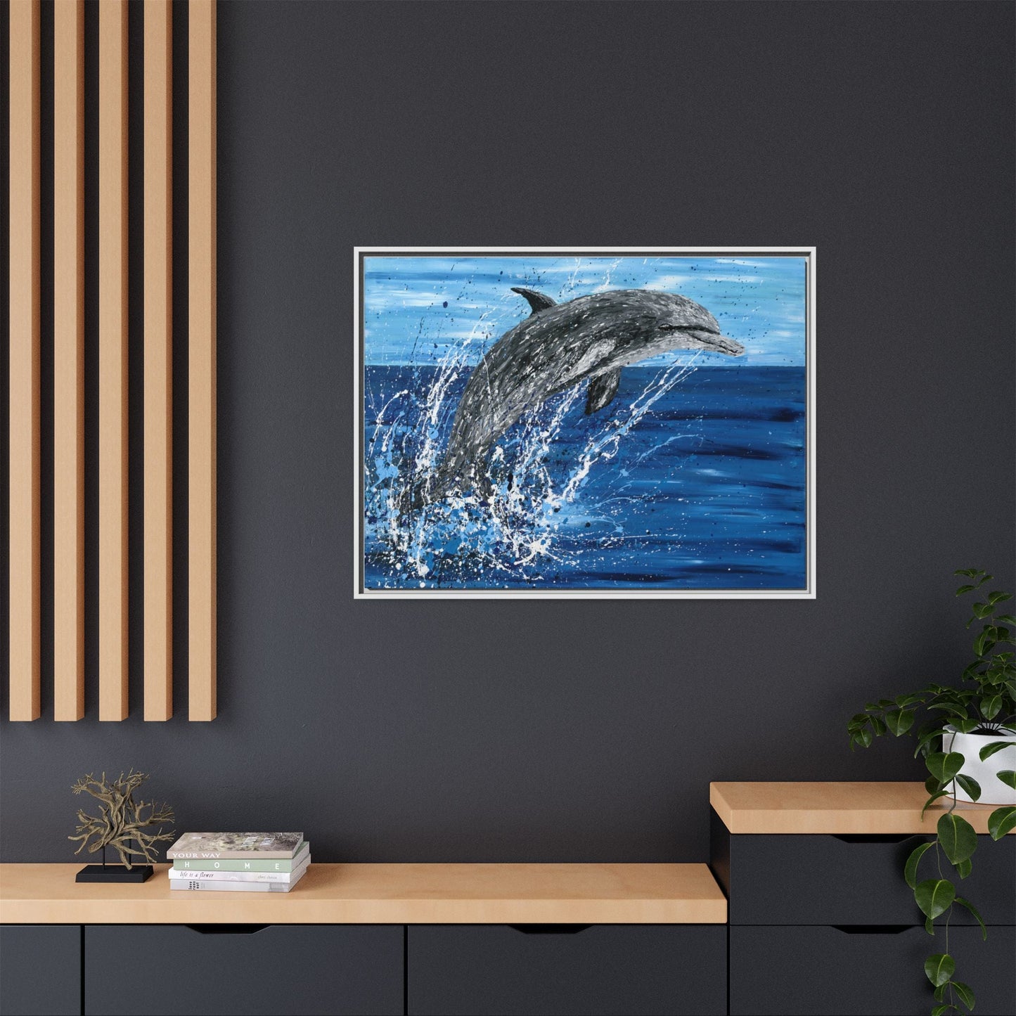 Colorful Canvas: "Copy of Vibrant Blue Tree Canvas Art, Framed Wall Decor for Home, Nature - Inspired Gift, Modern Art, Living Room Artwork, Unique Housewarming" by Albert Levi Art