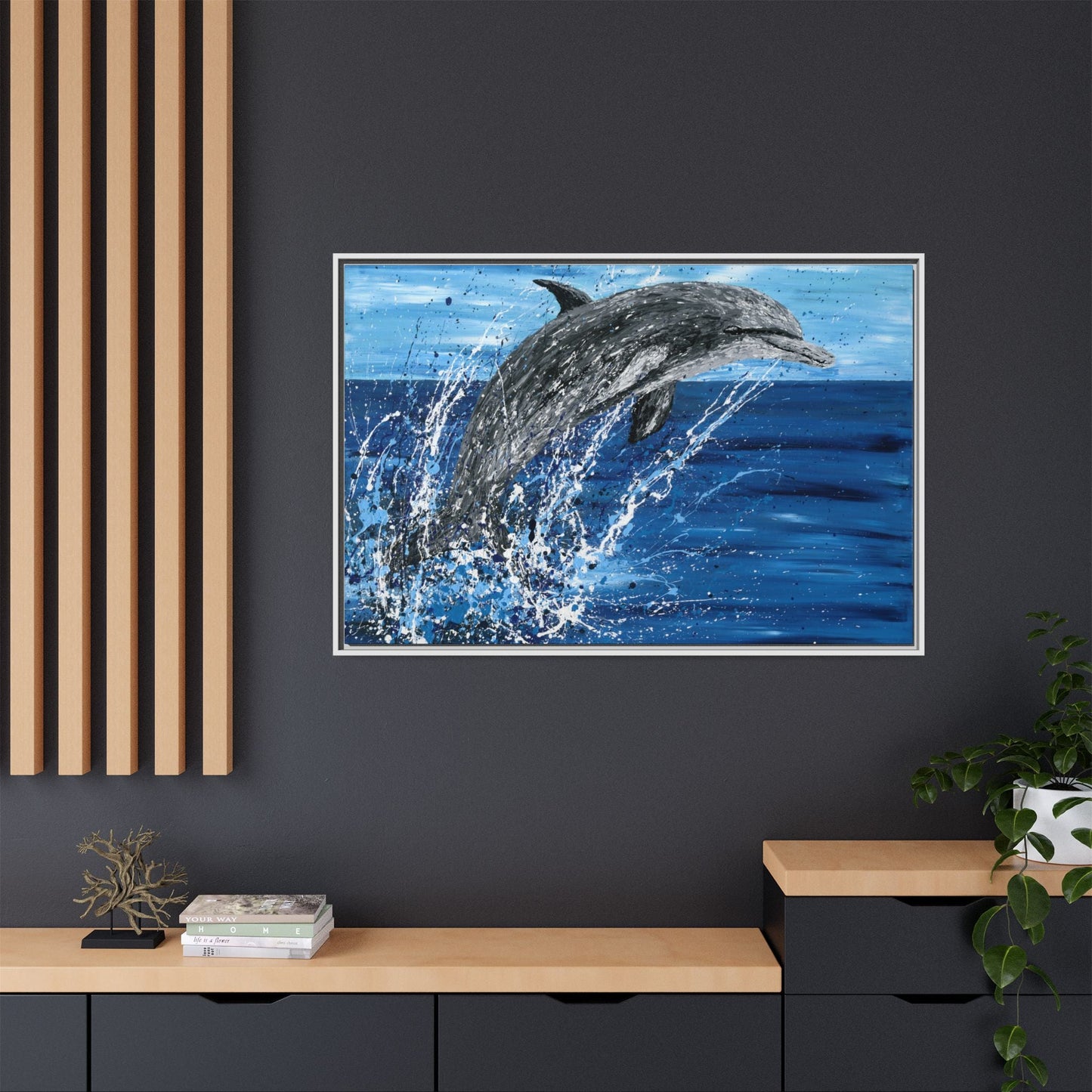 Colorful Canvas: "Copy of Vibrant Blue Tree Canvas Art, Framed Wall Decor for Home, Nature - Inspired Gift, Modern Art, Living Room Artwork, Unique Housewarming" by Albert Levi Art