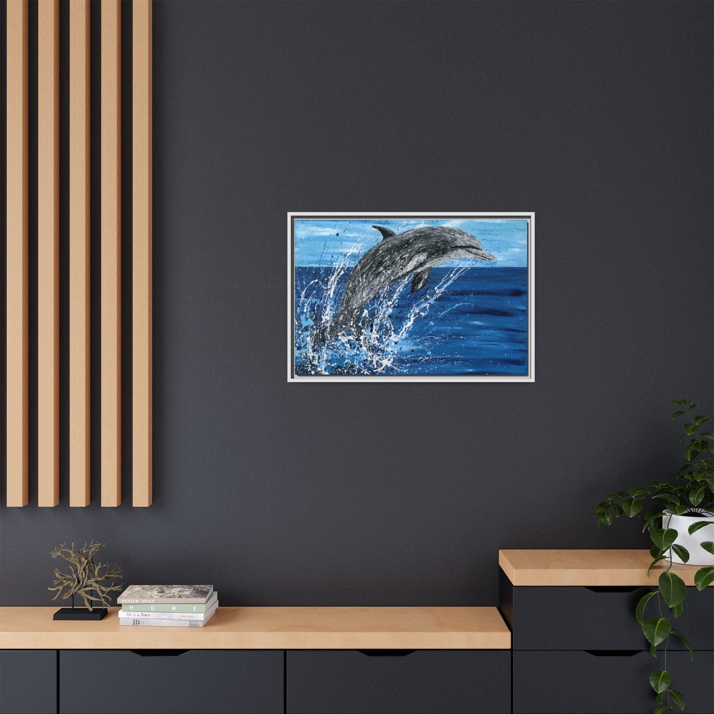 Colorful Canvas: "Copy of Vibrant Blue Tree Canvas Art, Framed Wall Decor for Home, Nature - Inspired Gift, Modern Art, Living Room Artwork, Unique Housewarming" by Albert Levi Art