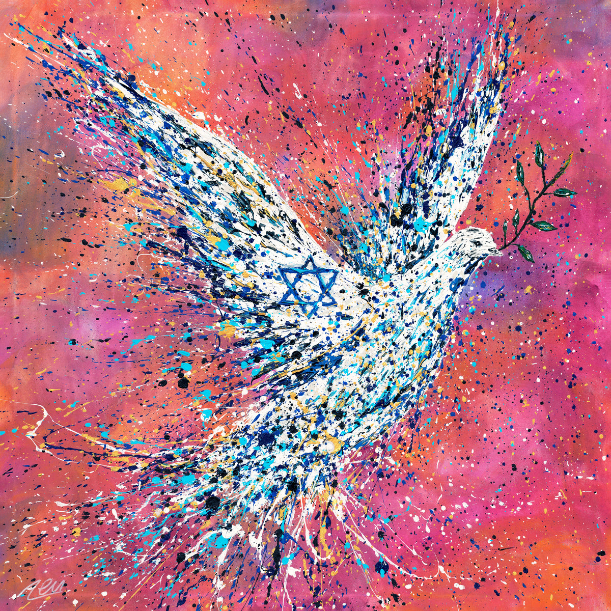 Dove of Peace original painting by Albert Levi