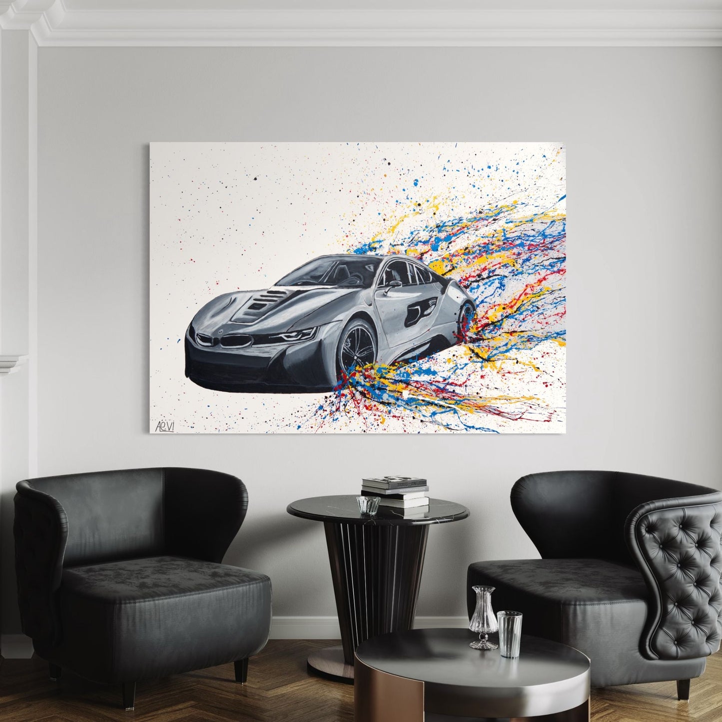 Dynamic Monochrome Ride - Canvas BY Albert Levi Art