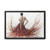 Fiery Elegance framed canvas print, black frame