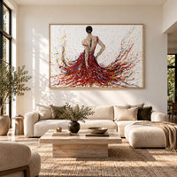Fiery Elegance canvas wall art in a modern white living room