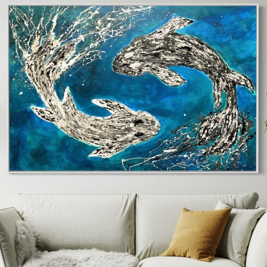 Harmony of Koi - Canvas BY Albert Levi Art