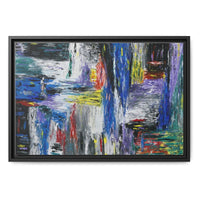 Blue Waterfall framed canvas