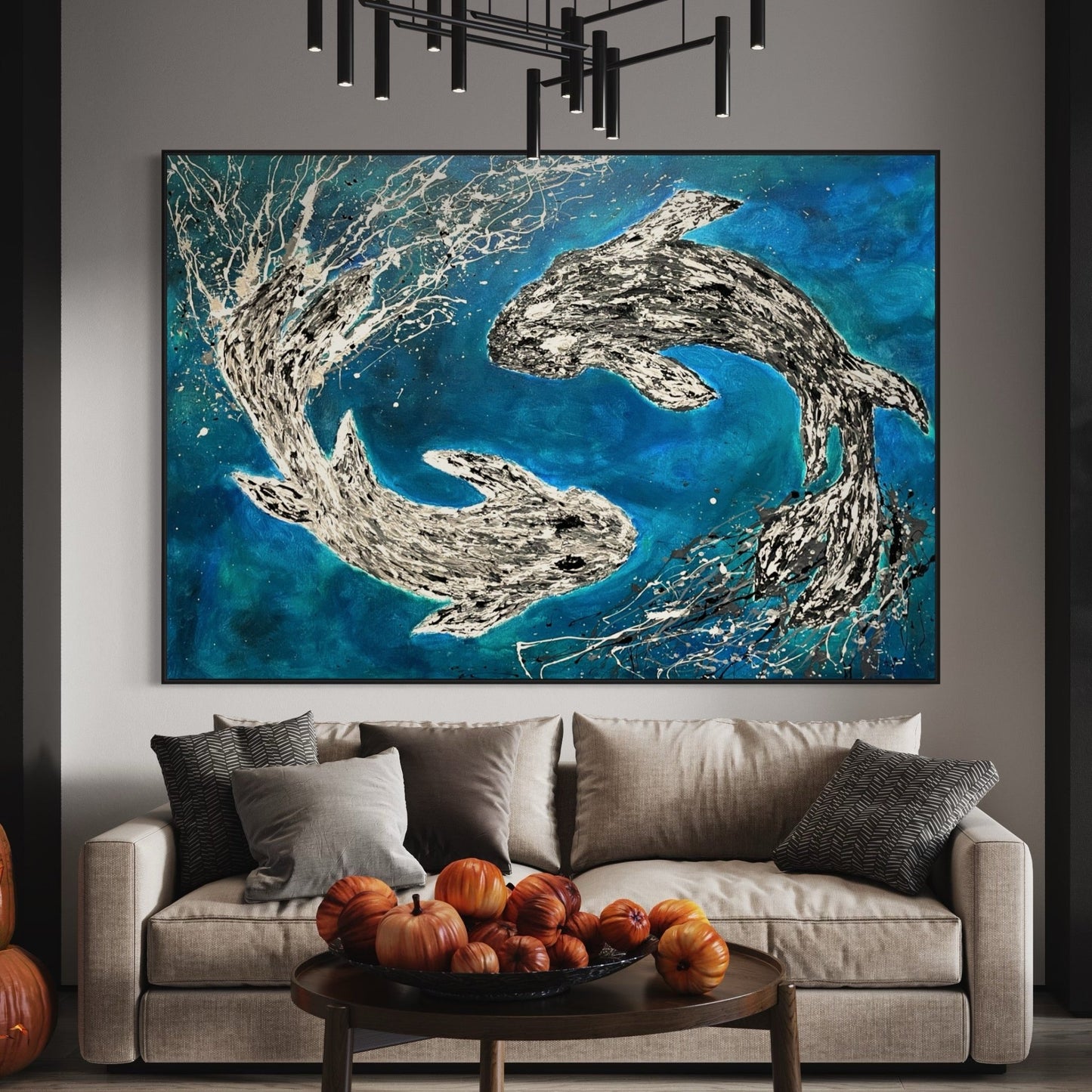 Limited Edition Print - Harmony of Koi - Canvas BY Albert Levi Art