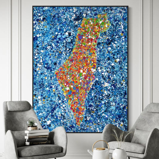 Limited Edition Print - ISRAEL MAP - Canvas BY Albert Levi Art