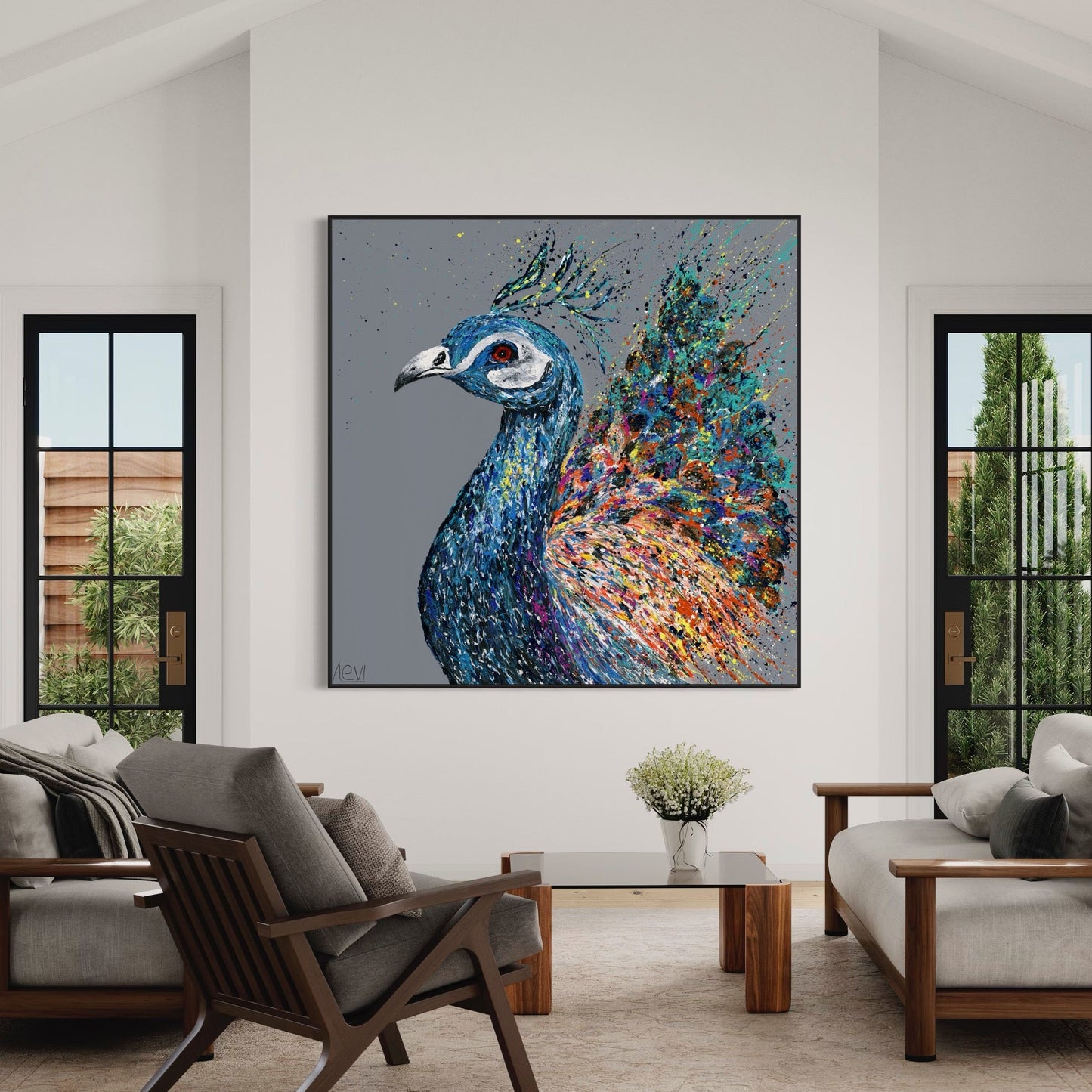 LIMITED EDITION PRINT - noble peacock - Canvas BY Albert Levi Art