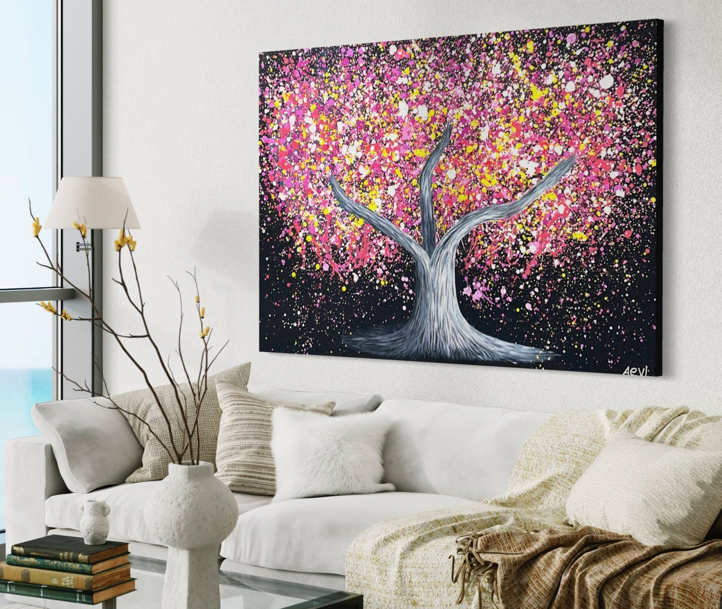 LIMITED EDITION PRINT - Tree of happines - Pink Magic - Canvas BY Albert Levi Art