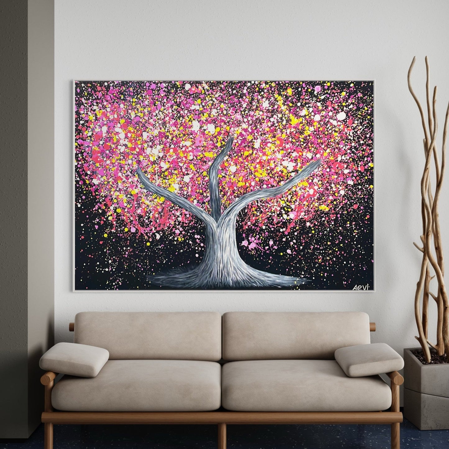 Limited Edition Print - Tree of happines - Pink Magic - Canvas BY Albert Levi Art