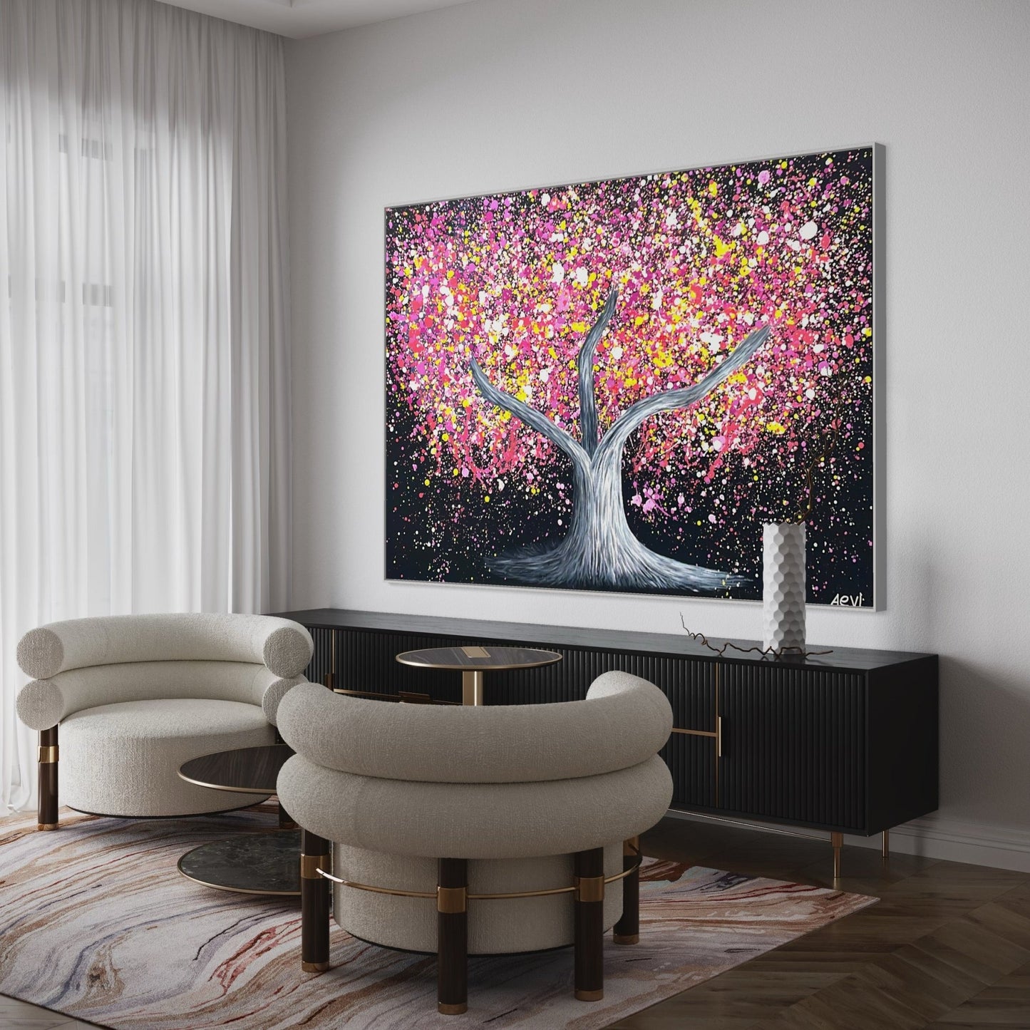 Limited Edition Print - Tree of happines - Pink Magic - Canvas BY Albert Levi Art