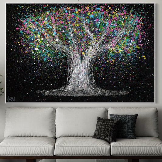 Limited Edition Print - Tree Of Life - Colorful Dream - Canvas BY Albert Levi Art