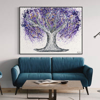 Limited Edition Print - Tree Of Life - Gentle Purple - Canvas BY Albert Levi Art