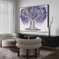 Limited Edition Print - Tree Of Life - Gentle Purple - Canvas BY Albert Levi Art
