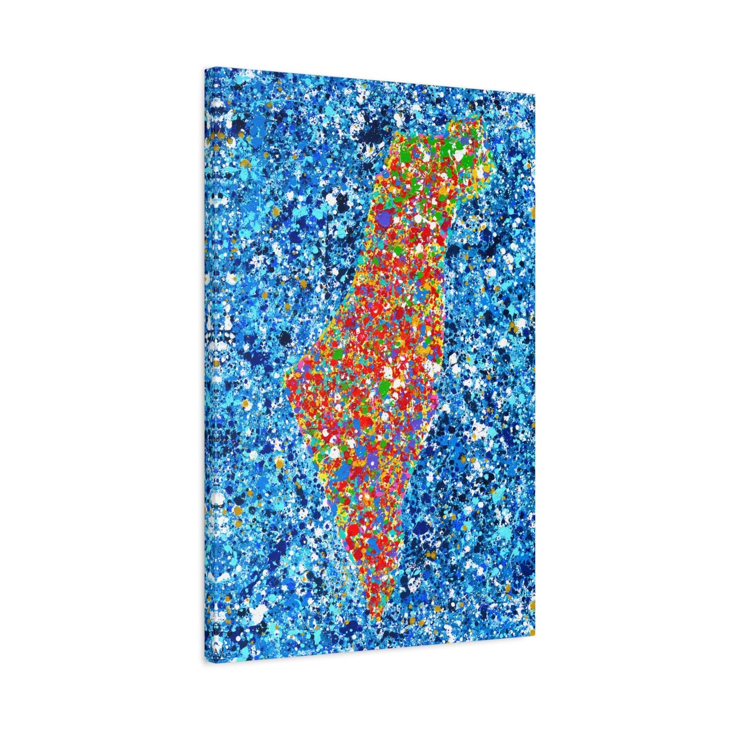 Colorful Canvas: "Map Of Israel - Never Again" by Albert Levi Art