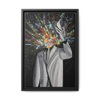MY HEAD EXPLODED framed canvas print, black frame