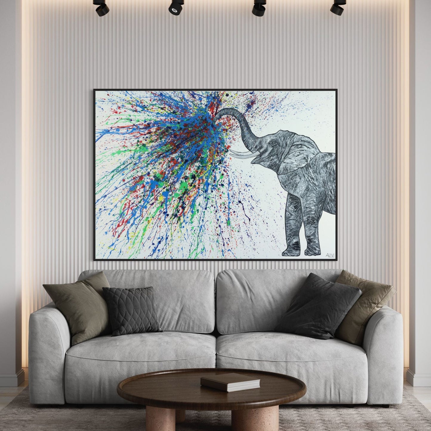 ORIGINAL ARTWORK - An Elephant Blows - BY Albert Levi Art