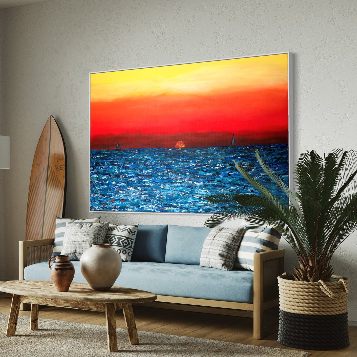 ORIGINAL ARTWORK - CALM SUNSET - BY Albert Levi Art