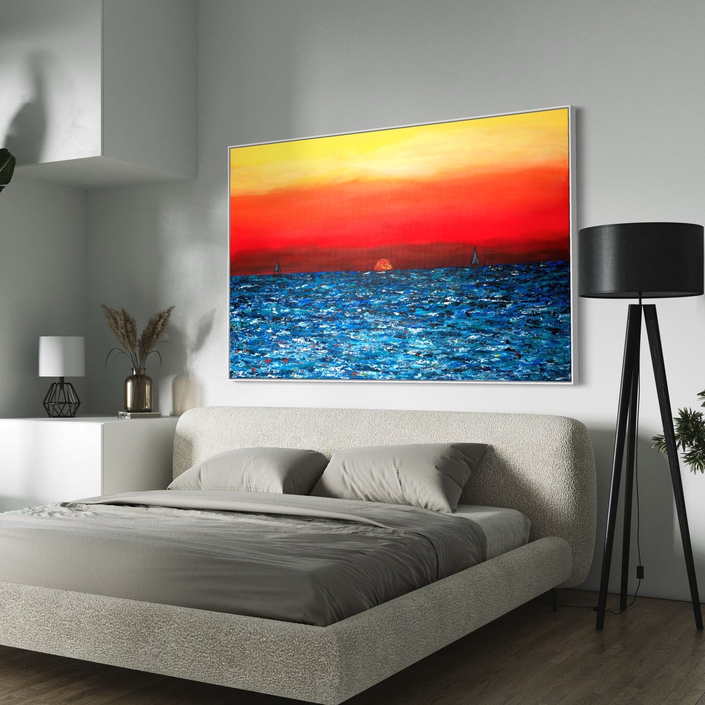 ORIGINAL ARTWORK - CALM SUNSET - BY Albert Levi Art