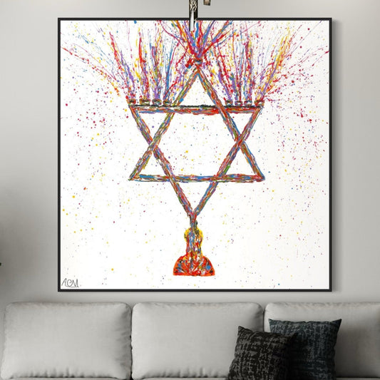 ORIGINAL ARTWORK - Chanuka - Hanukkah - BY Albert Levi Art
