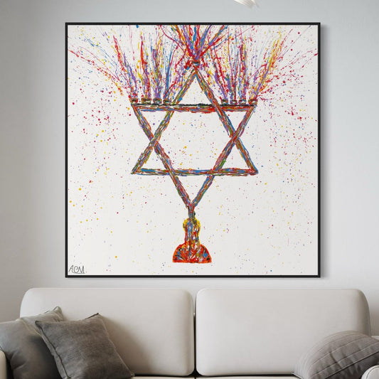 ORIGINAL ARTWORK - Chanuka - Hanukkah - BY Albert Levi Art