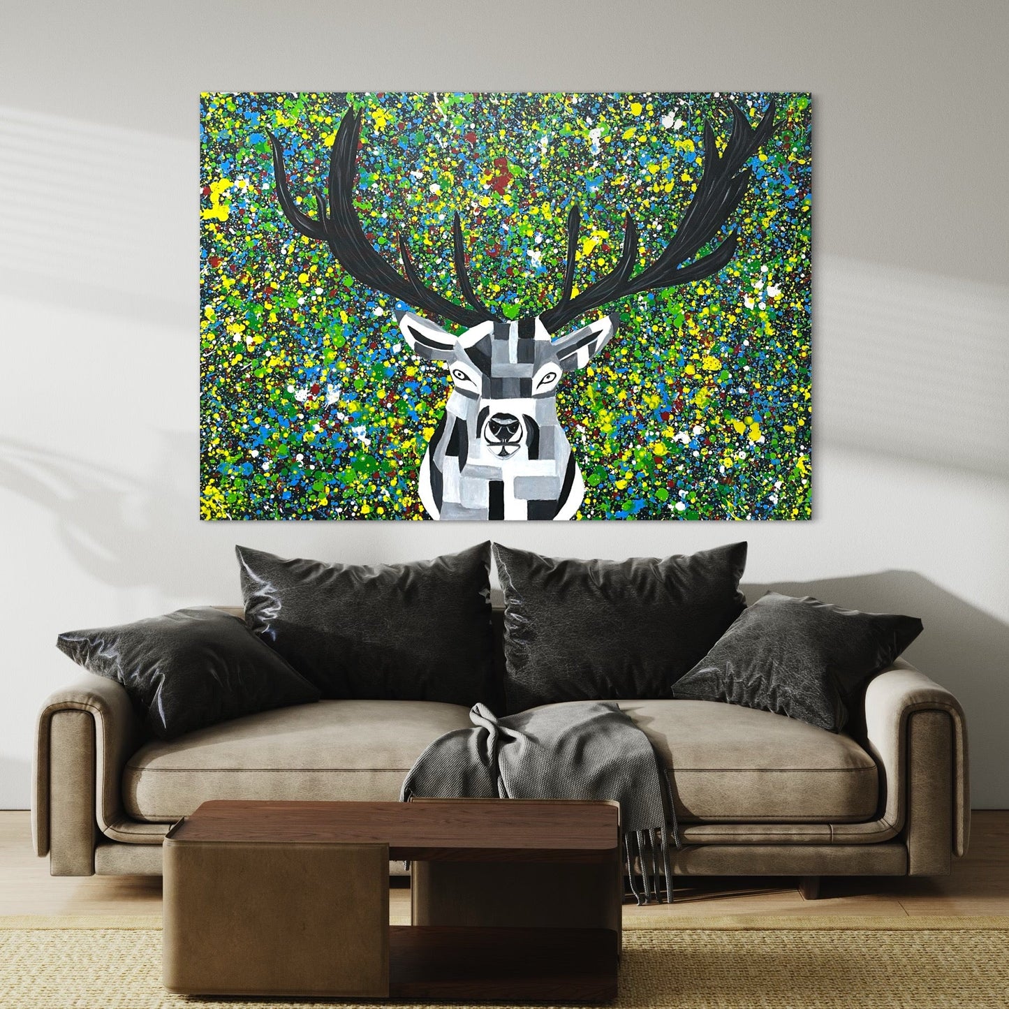 ORIGINAL ARTWORK - Deer In The Forest - BY Albert Levi Art