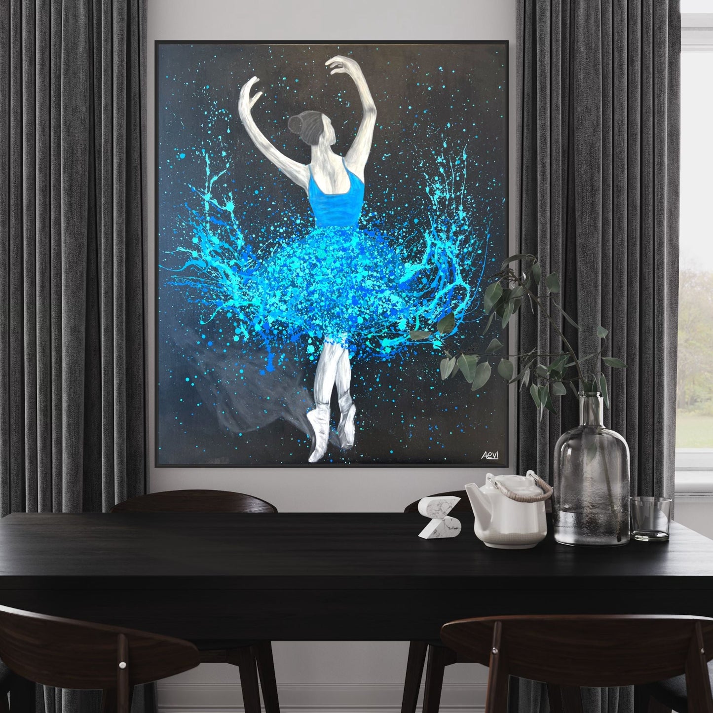 ORIGINAL ARTWORK - GLOW IN THE DARK DANCE - BY Albert Levi Art