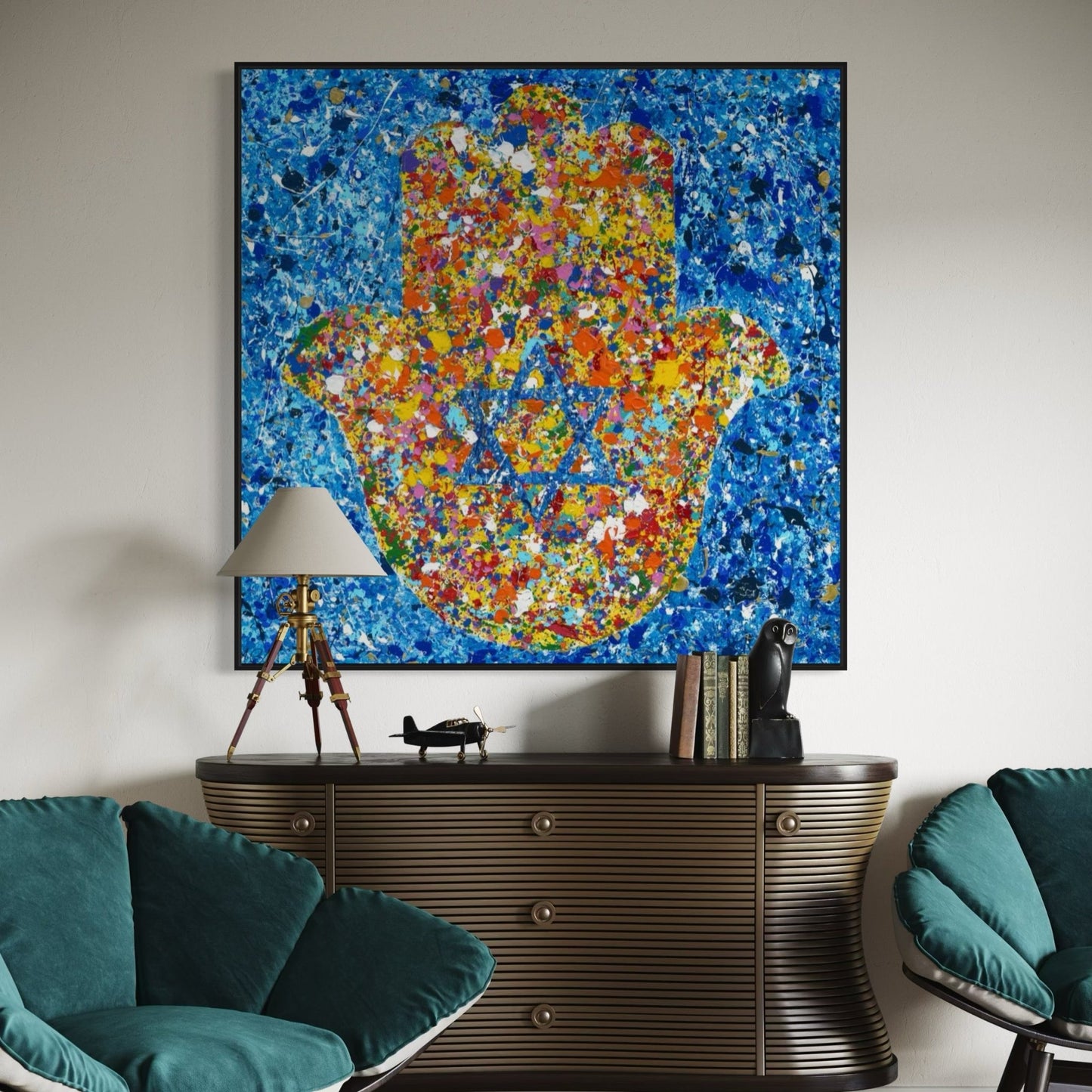 ORIGINAL ARTWORK - HAMSA - BY Albert Levi Art