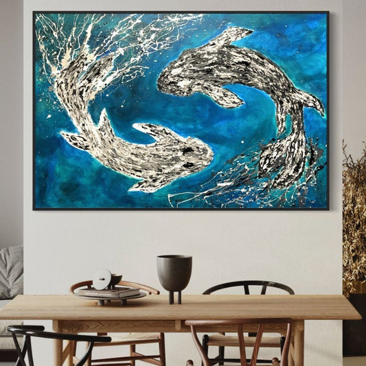 ORIGINAL ARTWORK - HARMONY OF KOI - BY Albert Levi Art