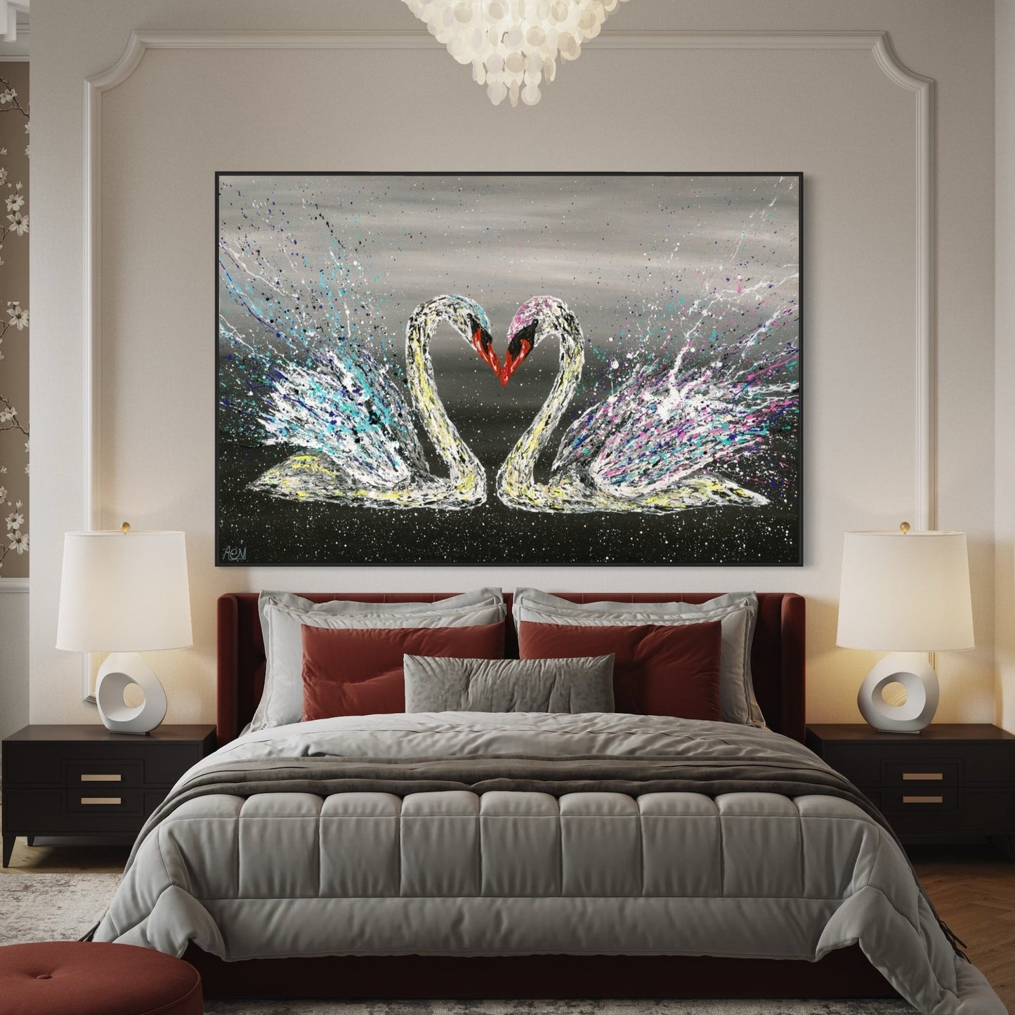 ORIGINAL ARTWORK - LOVE - Canvas BY Albert Levi Art