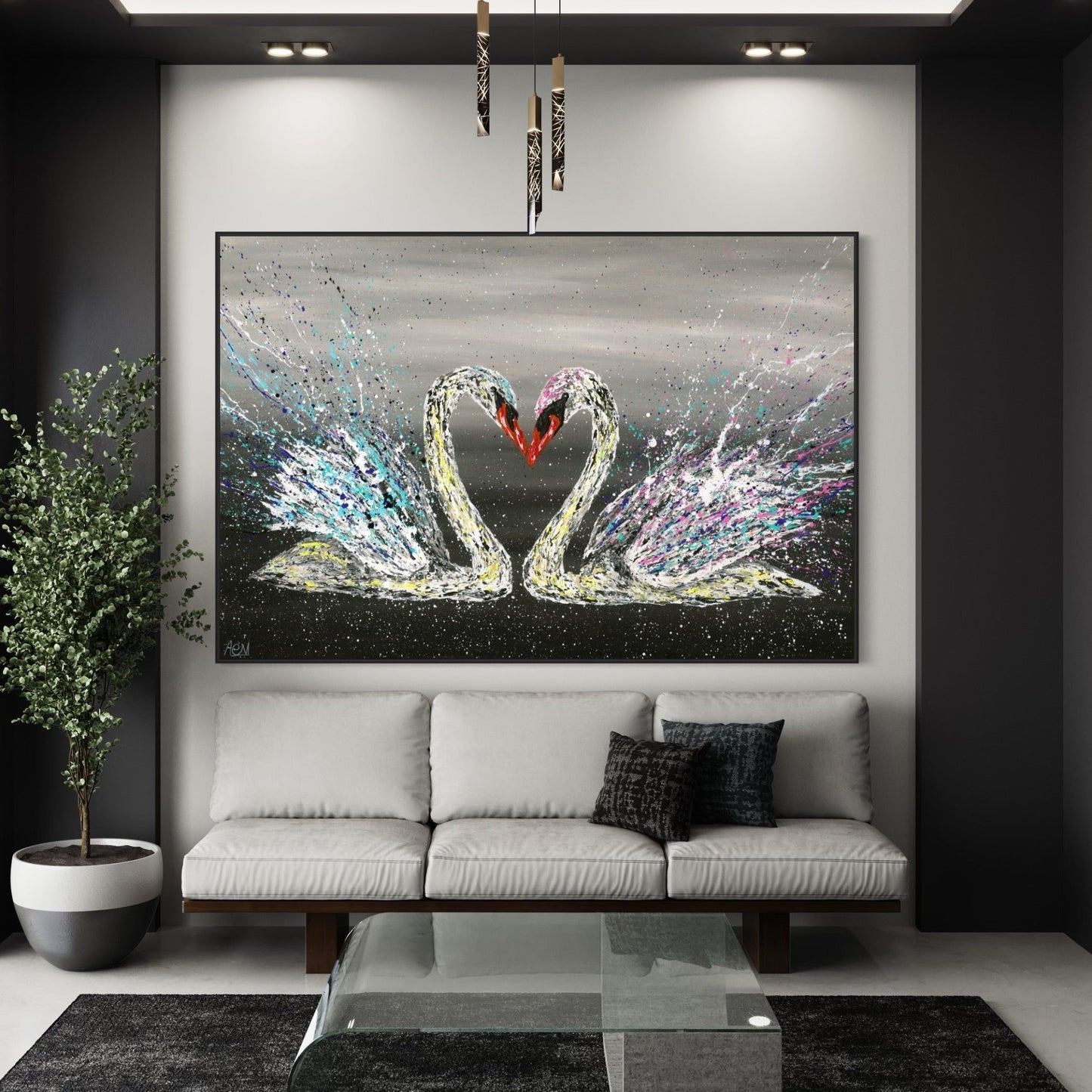 ORIGINAL ARTWORK - LOVE - Canvas BY Albert Levi Art
