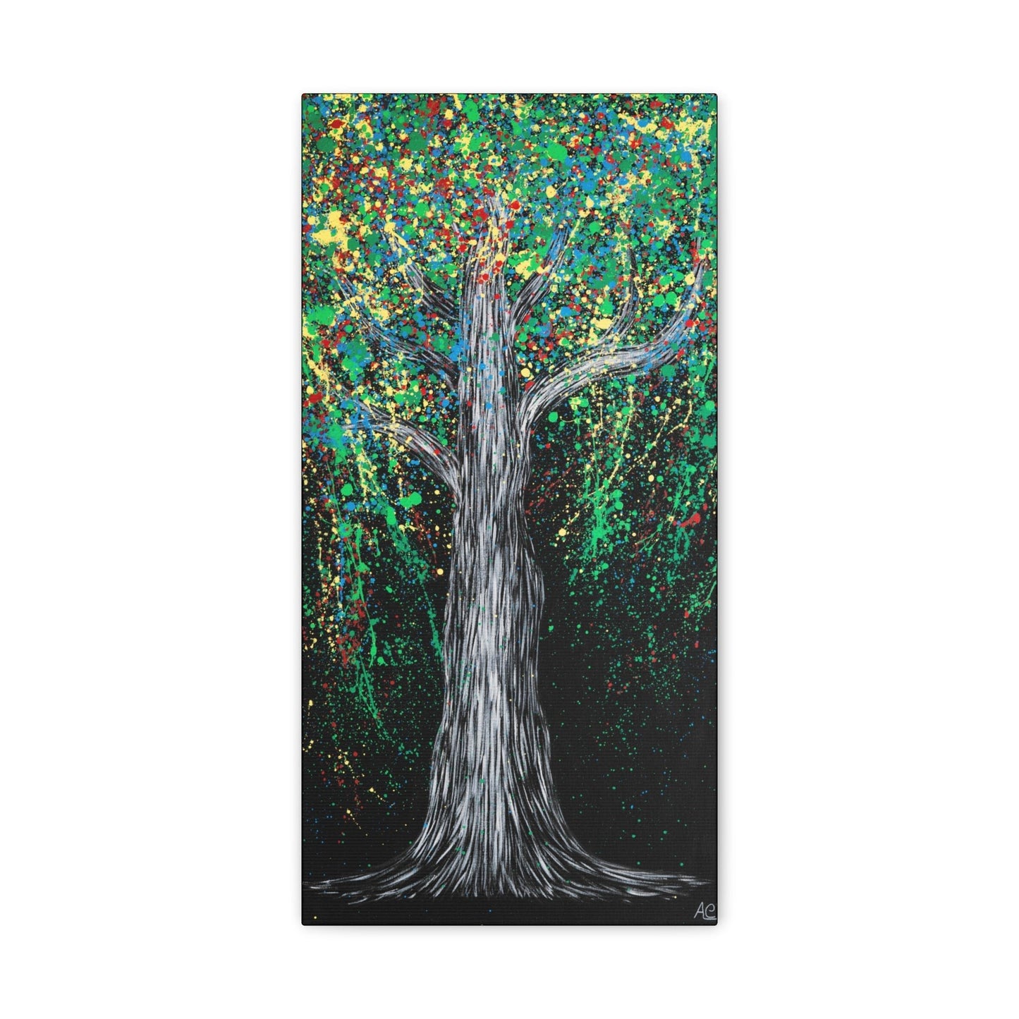 ORIGINAL ARTWORK - LUMINOUS TREE - Canvas BY Albert Levi Art