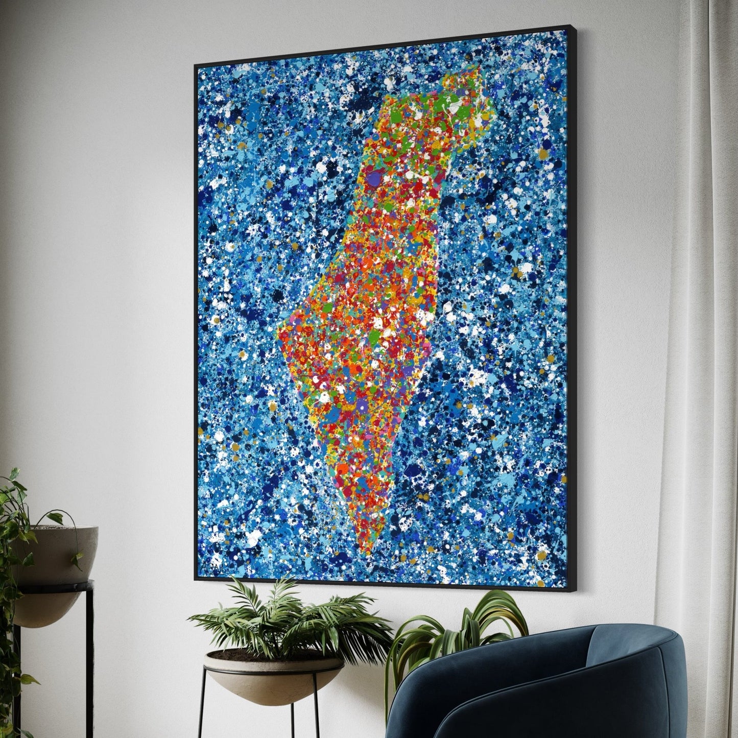 ORIGINAL ARTWORK - Map Of Israel - BY Albert Levi Art