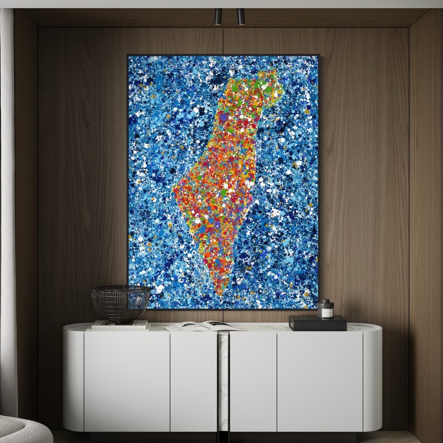 ORIGINAL ARTWORK - Map Of Israel - BY Albert Levi Art