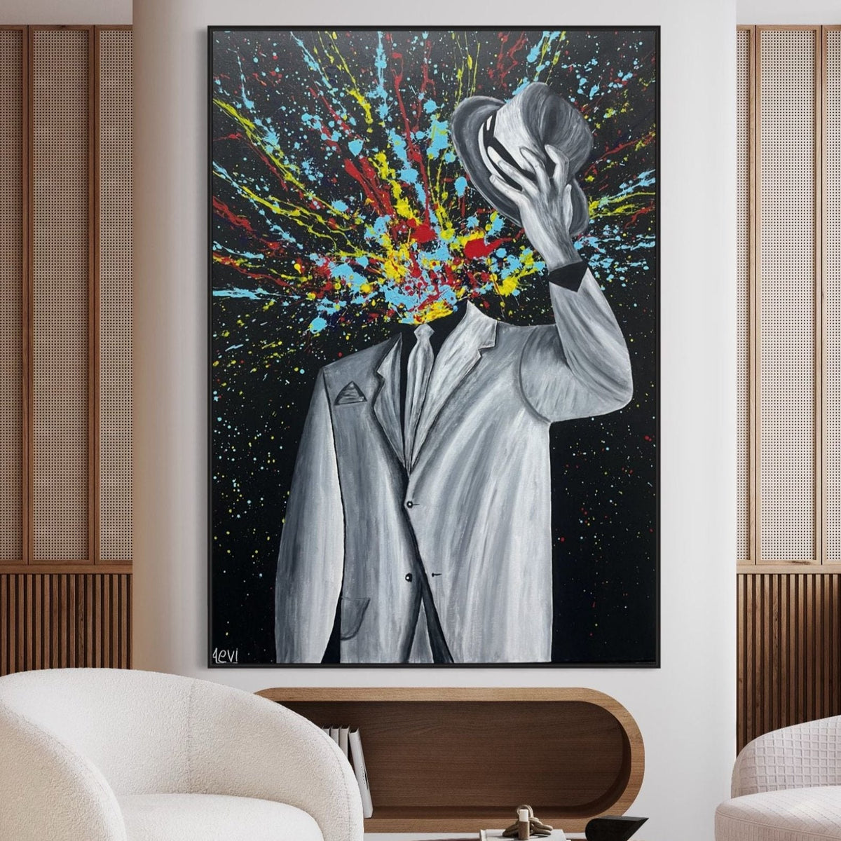 ORIGINAL ARTWORK - My Head Exploded - BY Albert Levi Art