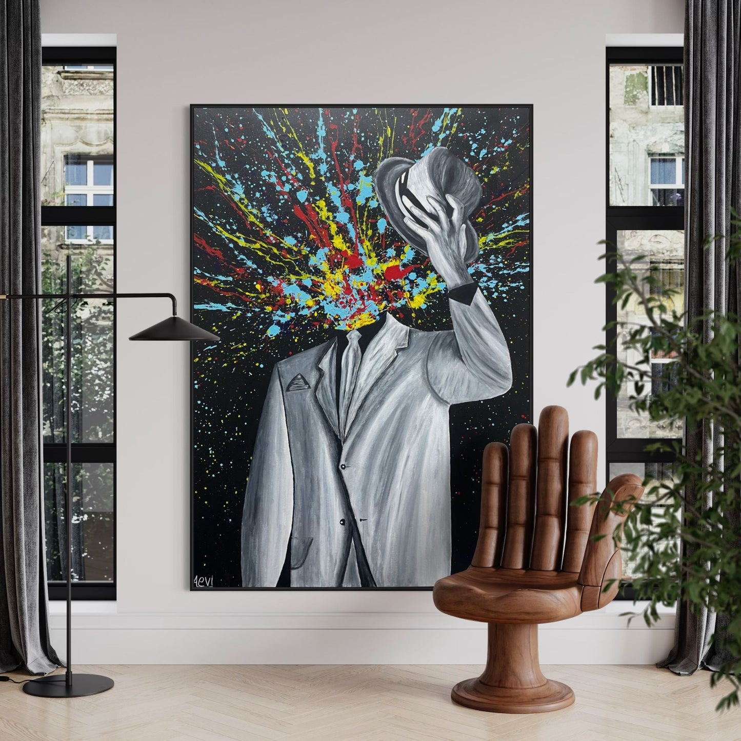 ORIGINAL ARTWORK - My Head Exploded - BY Albert Levi Art