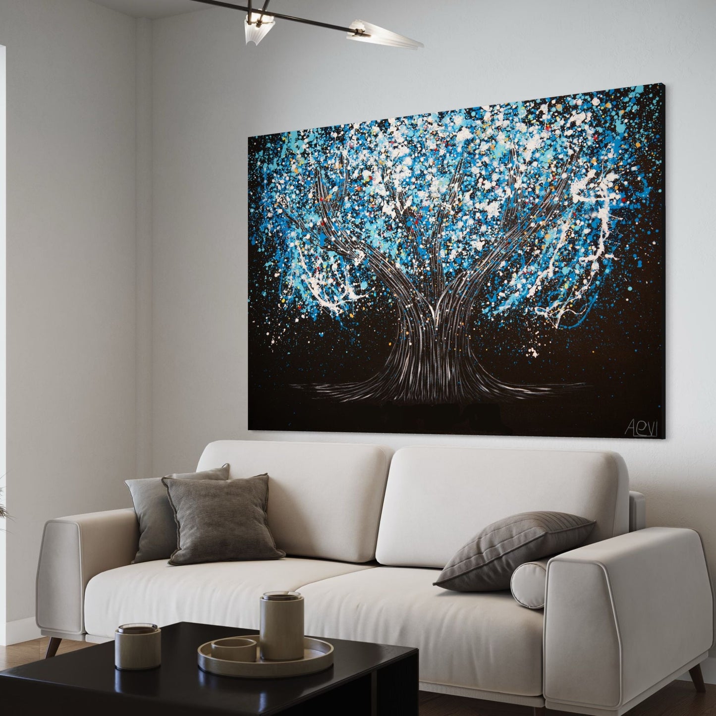 ORIGINAL ARTWORK - Tree Of Happiness - Midnight Serenity - BY Albert Levi Art
